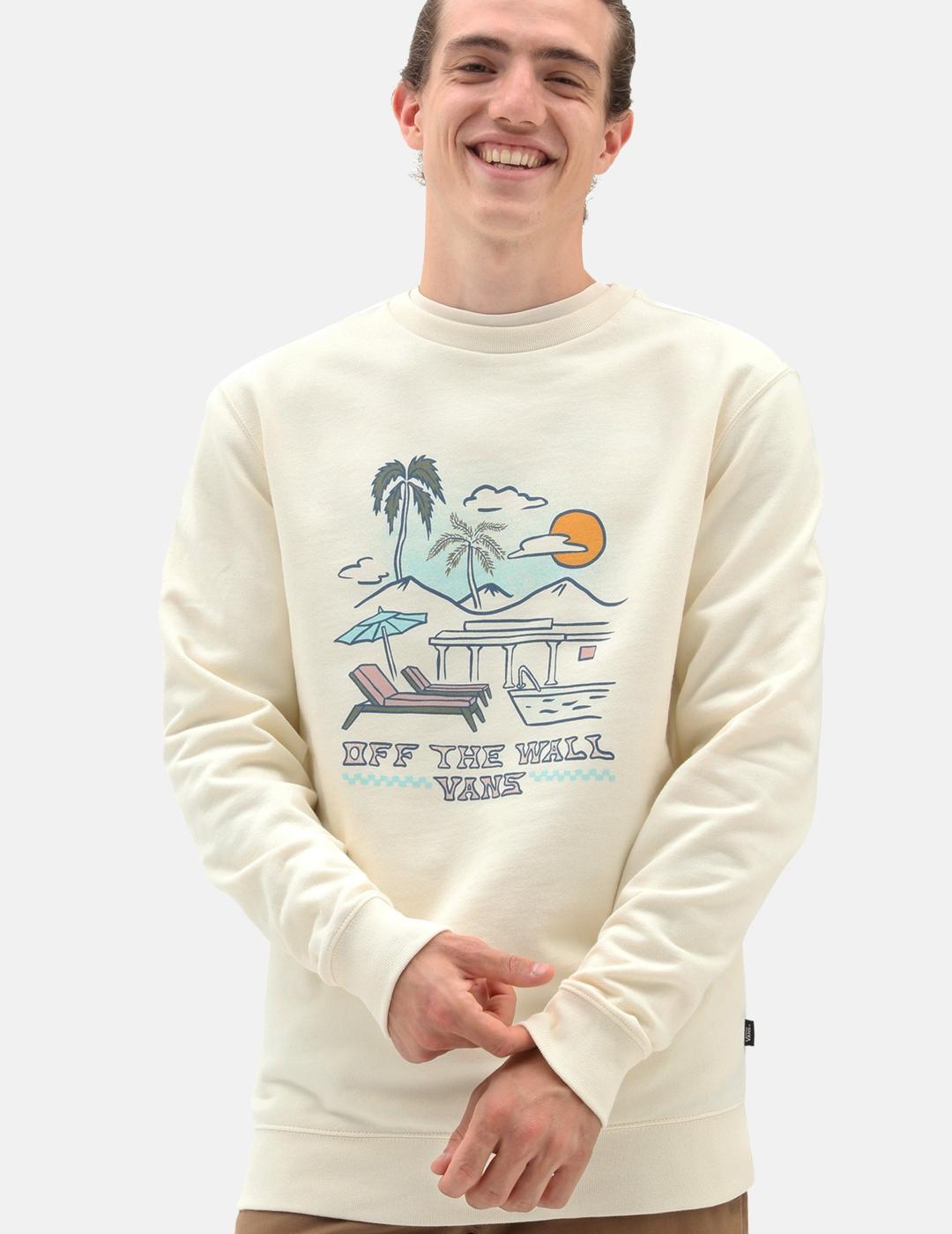 Sudadera Vans Resort Beige con Diseño de Hamacas Playeras