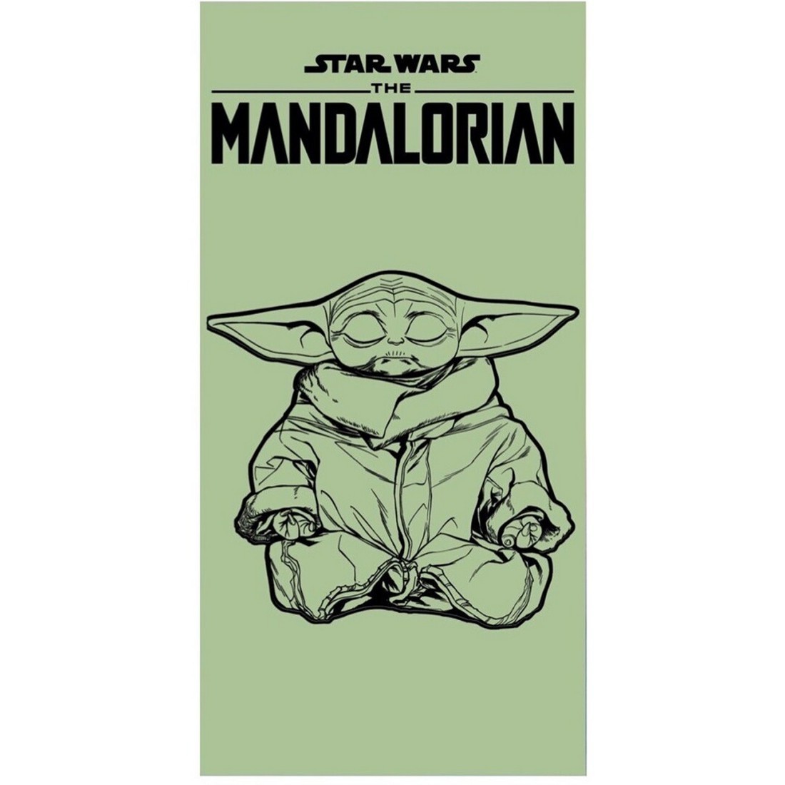 Toalla Aymax Playa o Piscina 100% Algodón Star Wars Baby Yoda Grogu 140x70cm