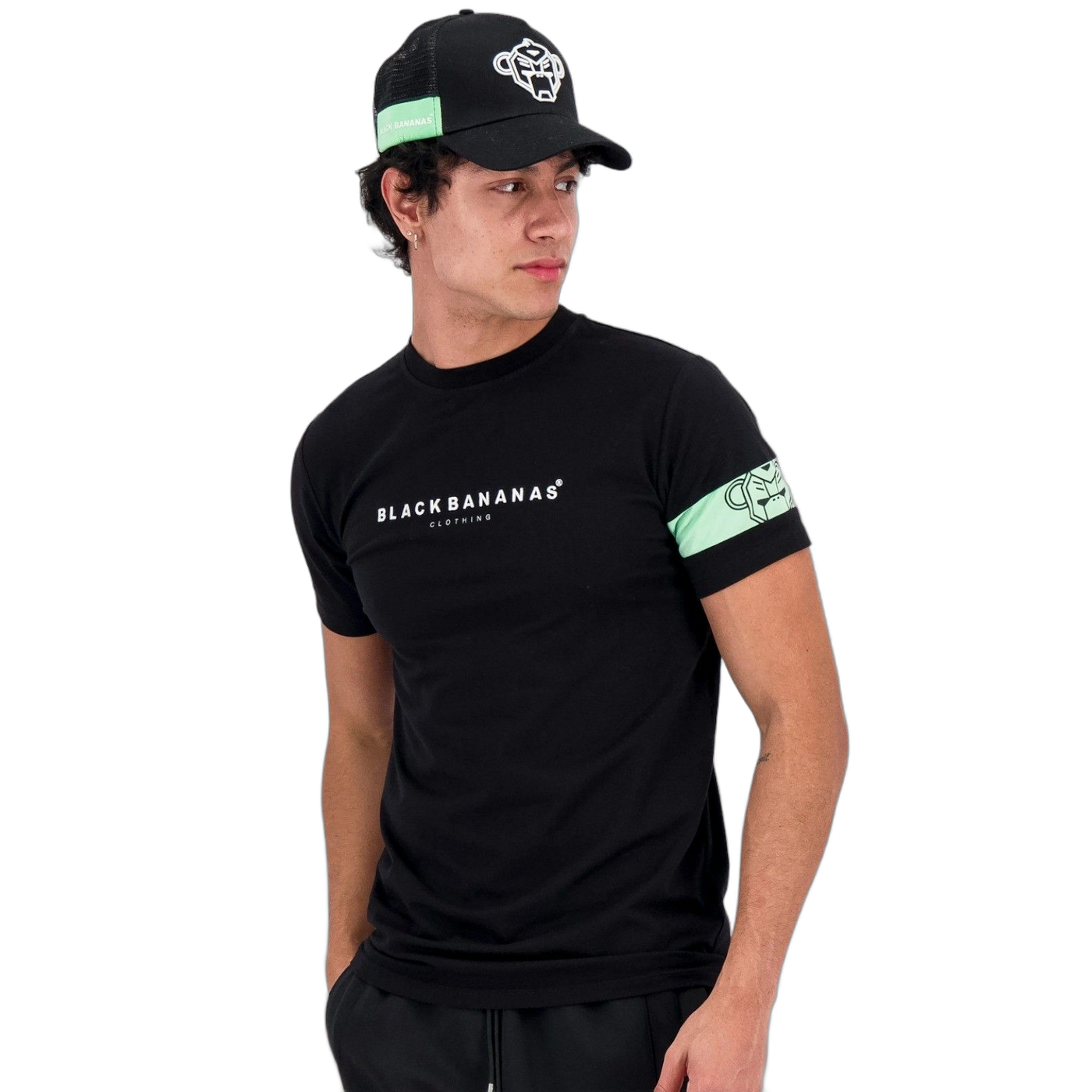 Camiseta Black Bananas Commander Tee Negro Hombre Moderno, Ropa casual 100% Algodón