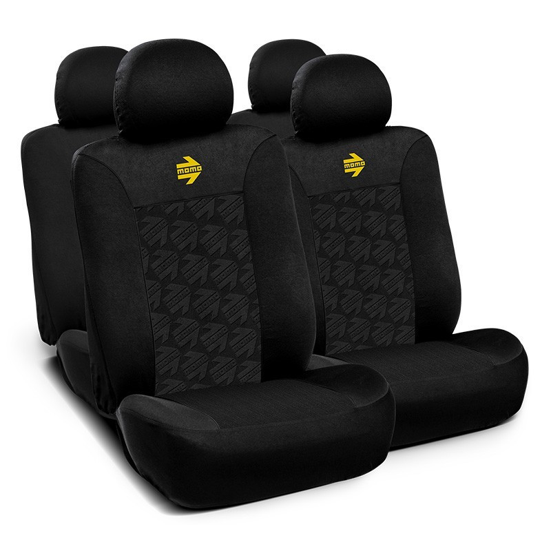 SET COMPLETO CUBRE ASIENTOS MOMO COCHE 11 PIEZAS NEGRO
