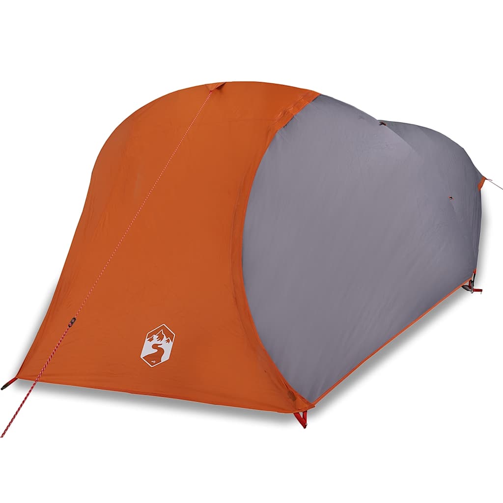 vidaXL Tienda de campaña iglú para 4 personas impermeable gris y naranja