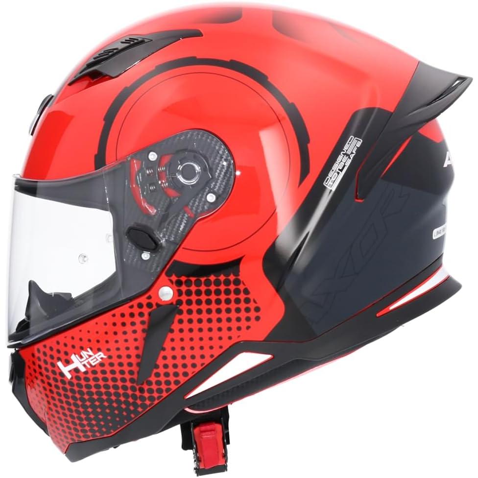 Shiro Helmets Casco Integral Modelo Hunter Spear Rojo y Negro Totalmente Homologado