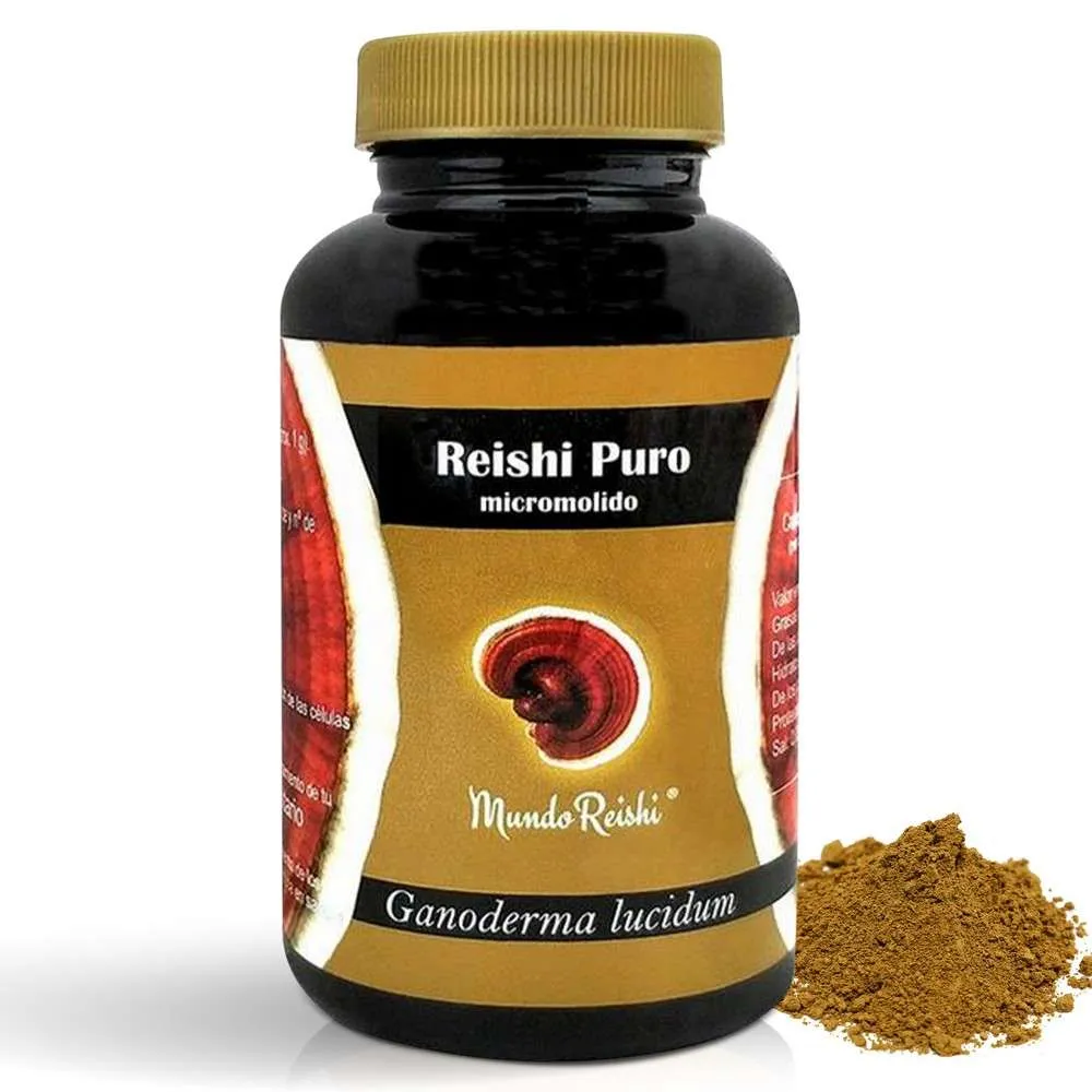Reishi puro (setas de Ganoderma Lucidum) 50g de polvo micromolido ecológico. MundoReishi.