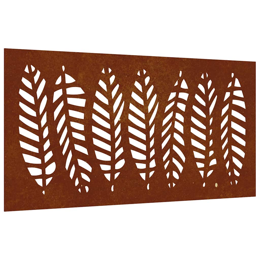 vidaXL Adorno de pared de jardín acero corten diseño de hoja 105x55 cm