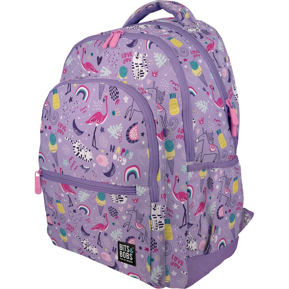 GRAFOPLAS MOCHILA JUVENIL RUBBER B&B HAPPY 33X46X22 5CM 26 BITS&BOBS HAPPY 225x330x460 Cms.