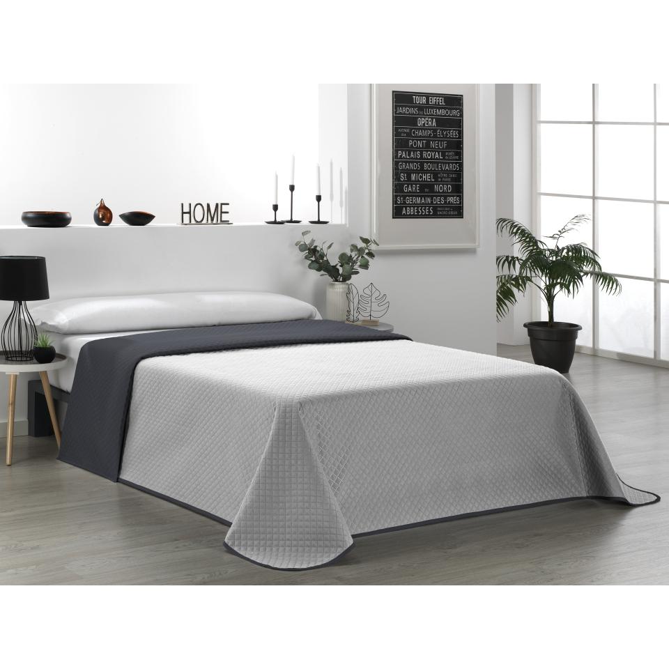 VALENTIA HOME Colcha Bouti Reversible Bicolor Rombo | Cama 90/105/135/150/180 CM | Ideal Todas Estaciones