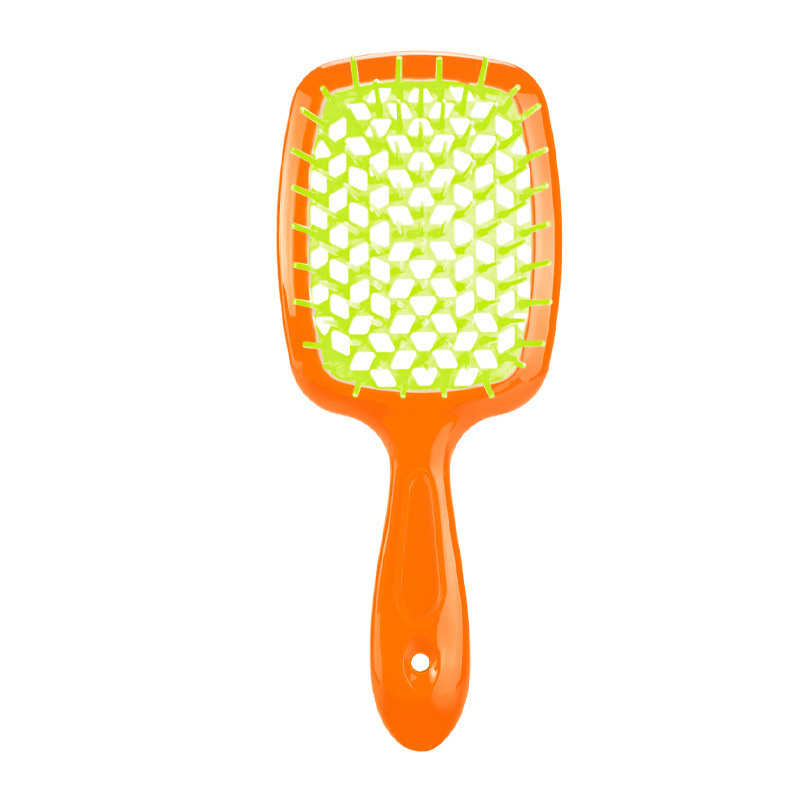 CA Peine de malla de forma esponjosa para peluquería, cepillo desenredante para el cabello, masaje de plástico, peine hueco seco y húmedo, herramienta de peluquería DIY para salón