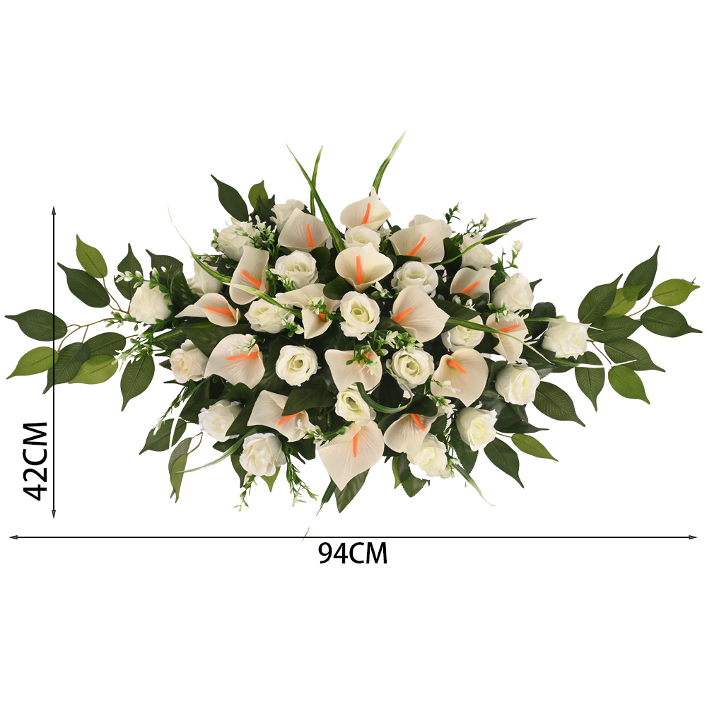 Poenia Arte Floral-Centro De Flores Artificiales Para Cementerio-REF CP004-42cm*94cm
