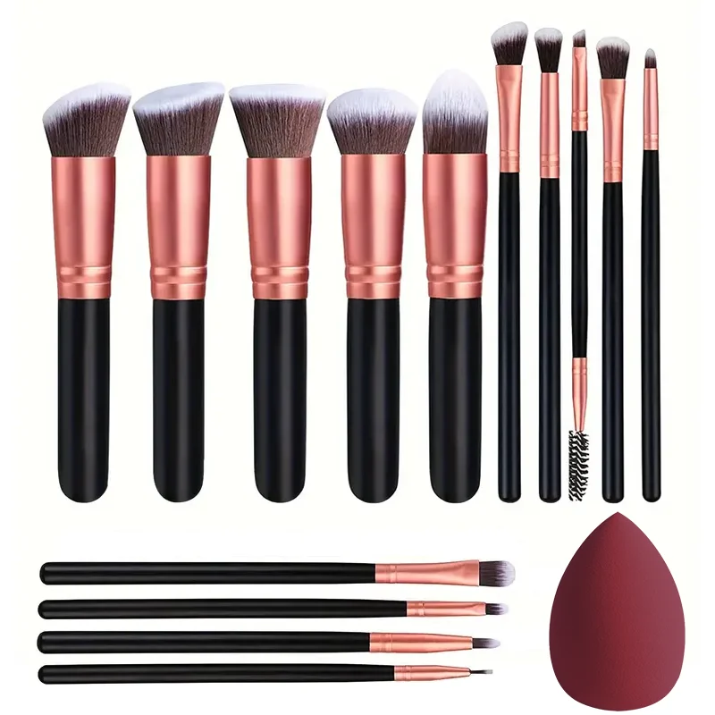 Nuevo Set De 14 Pinceles De Maquillaje Suaves Y Fluffy Para Base Rubor Polvo Sombra De Ojos Blending Herramientas De Belleza Para Mujer Regalo De Navidad