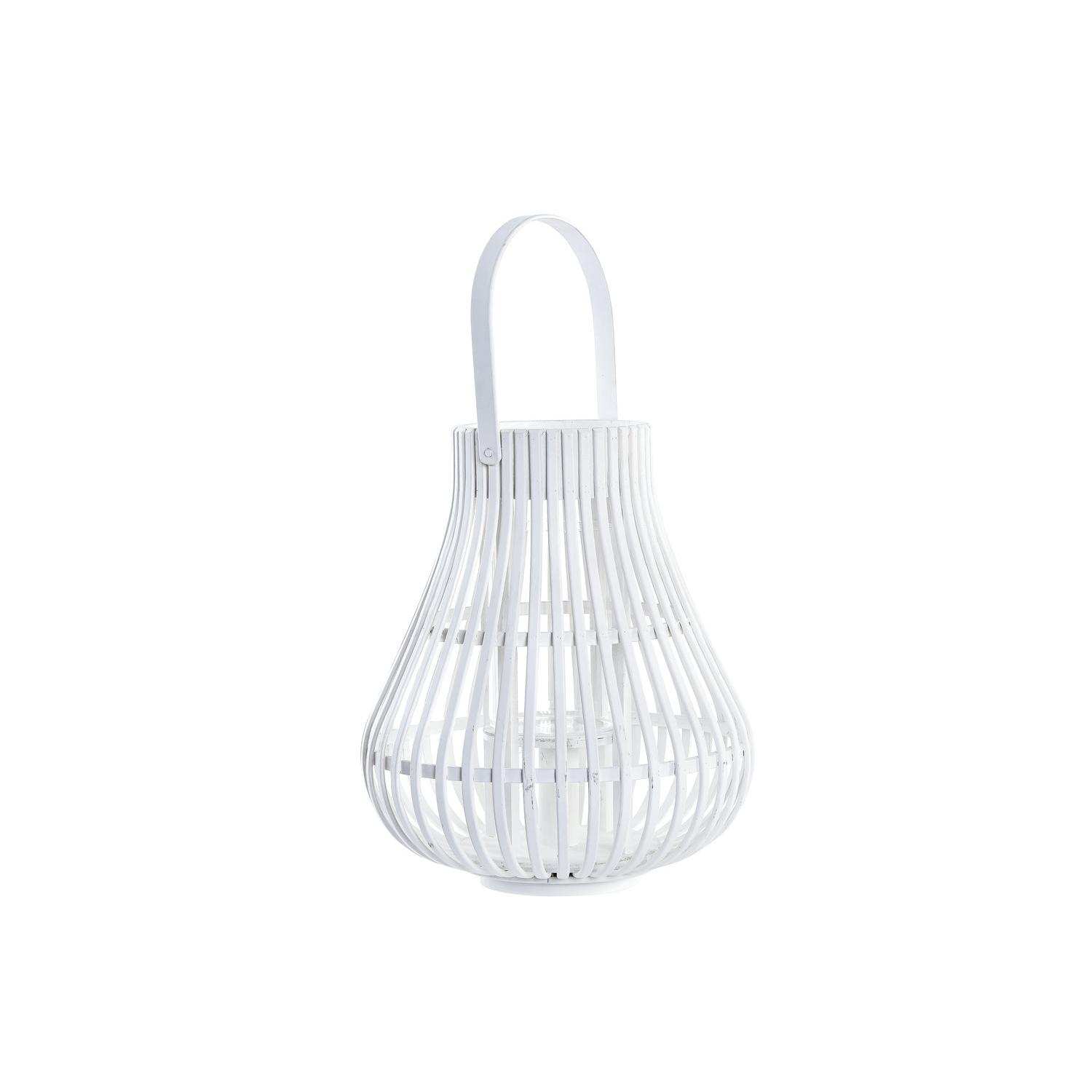 PORTAVELA BAMBU CRISTAL 29X29X34 BLANCO PV197156
