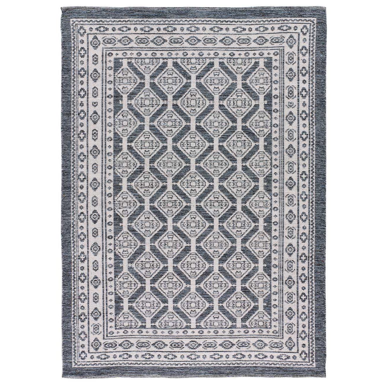 ATTICGO Alfombra de Interior Estilo Étnica en Azul - Chandia 1089  80x120, 120x170, 160x230 cm