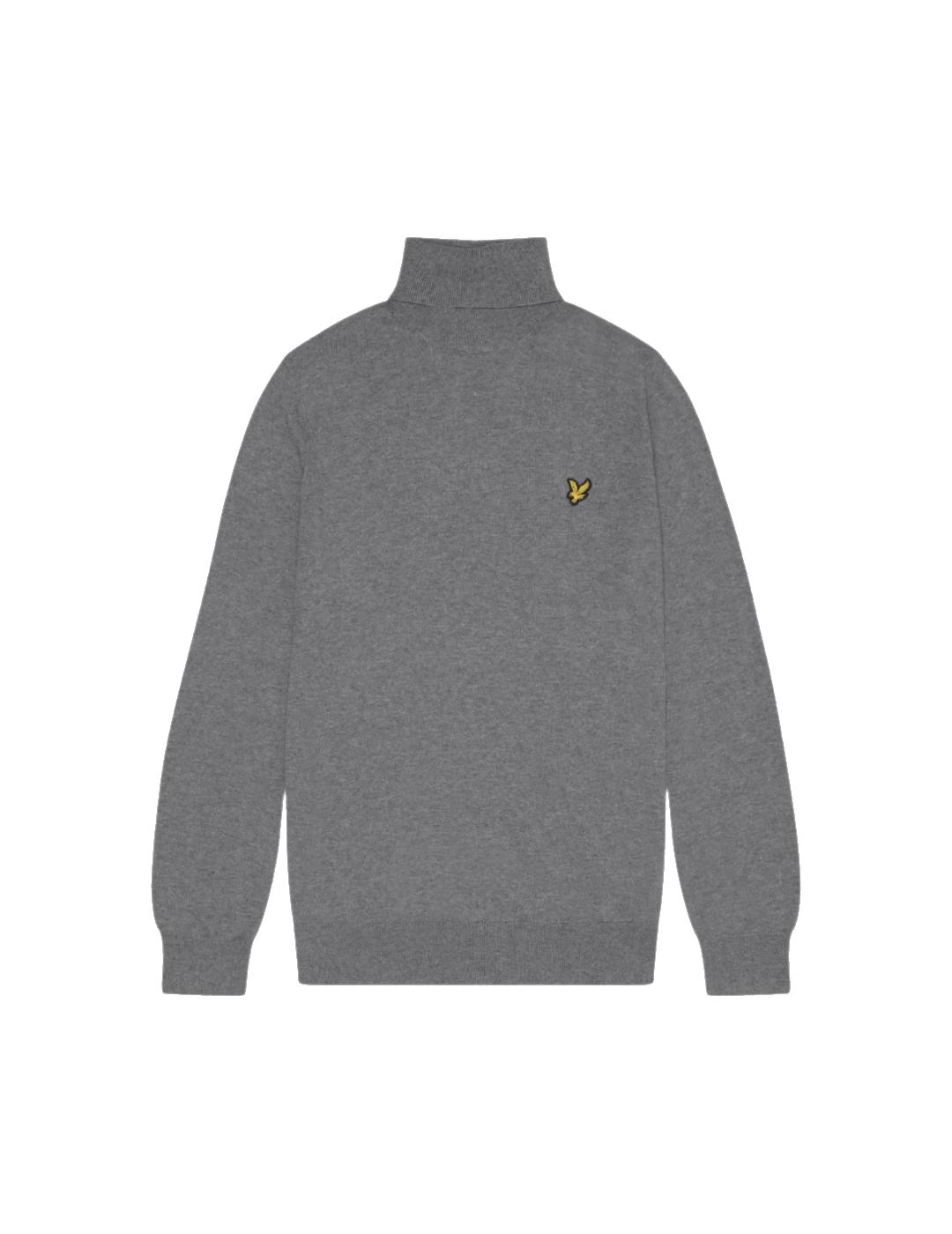 LYLE&SCOTT JERSEY CUELLO ALTO GRIS