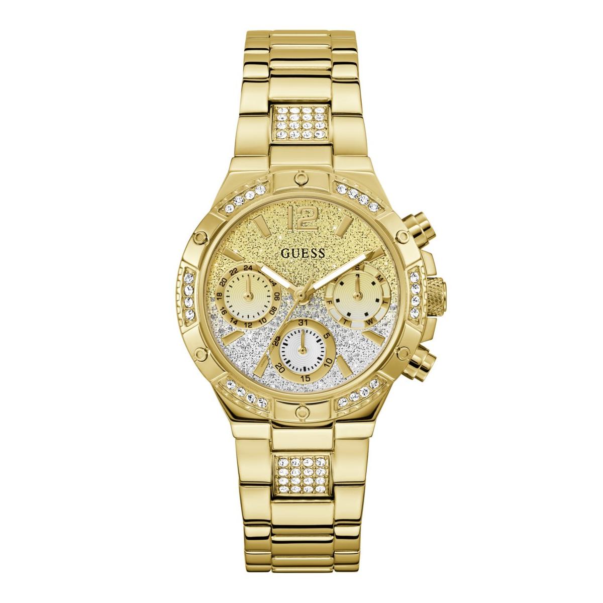 Guess Reloj Mujer Caja De Acero Reciclado Pulsera Acero De Color Dorado Resistente Al Agua 5 Atm Gw0950l2