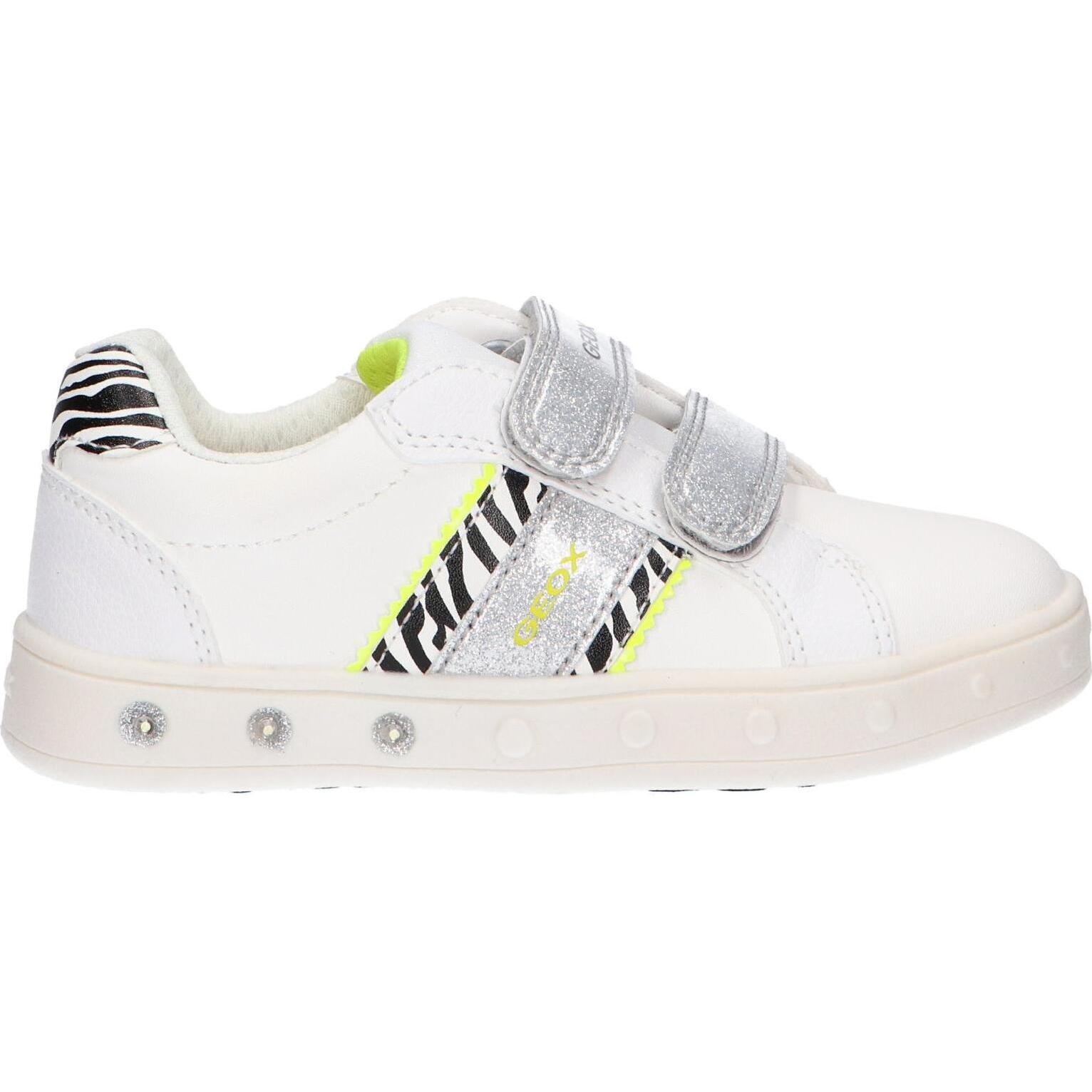 Geox j158wh 05404 j skylin c0552 white-fluo yellow girls' sneakers