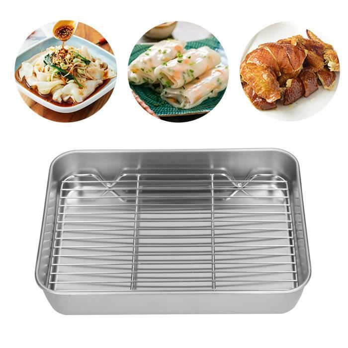 Bandeja for Asar con rejilla, de Maple inoxidable, fácil de limpiar for Cocinar en El Horno.