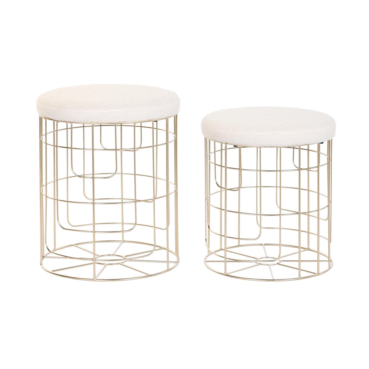 REPOSAPIES SET 2 POLIESTER METAL 38X38X44 DORADO FIJALO MB203679