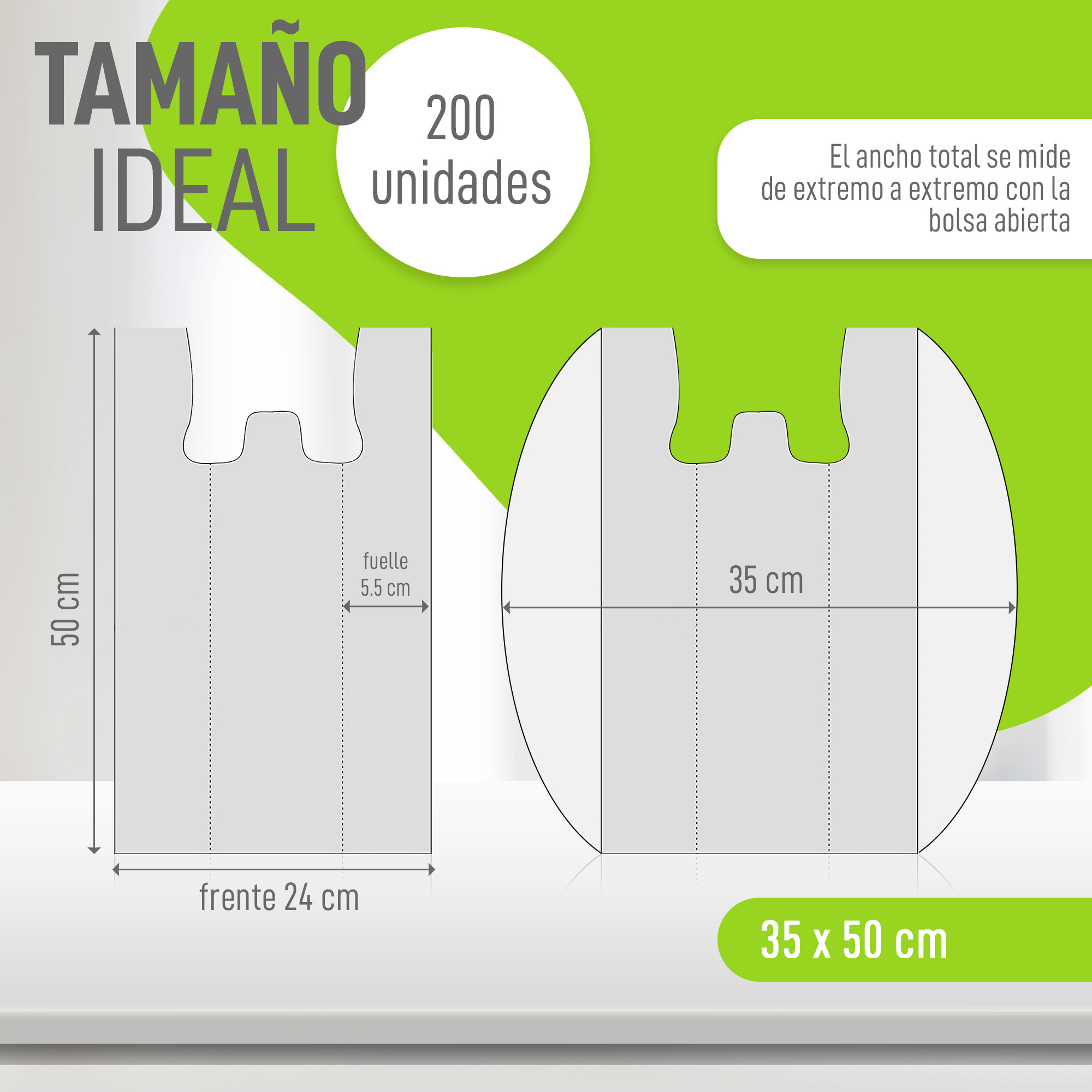 MARCPRINT 200 Bolsas Plastico - Bolsas de Plastico  - Bolsas de Plastico con Asas - Bolsas Plastico - Bolsas Plastico Asas de Polietileno