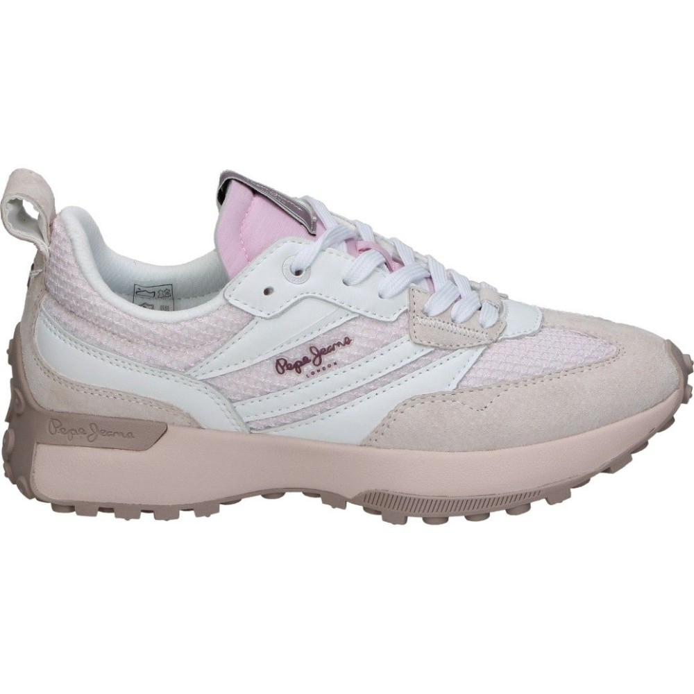 PEPE JEANS | Zapatillas con Plataforma Pepe Jeans para Mujer – Deportiva en Color Rosa con Detalles – Sneakers con Cordones – Plataforma Baja y Cómoda – Estilosas – Versátiles y Combinables – Modelo PLS600046-307