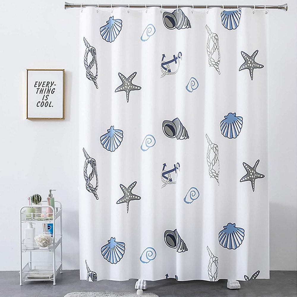 CA Cortina de ducha de baño con ganchos, cortina de ducha de PEVA para baños húmedos y duchas.