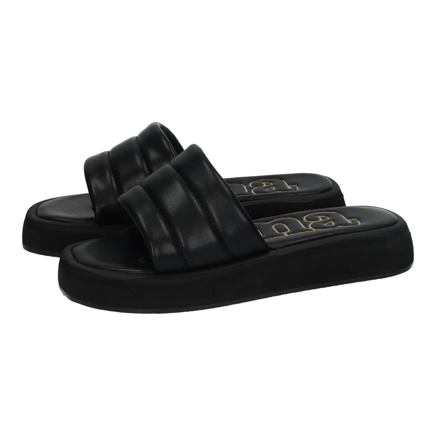 Sandalias marca JOMA para mujer en color negro. Chanclas de mujer Joma en color negro con pala acolchada y plantilla confortable