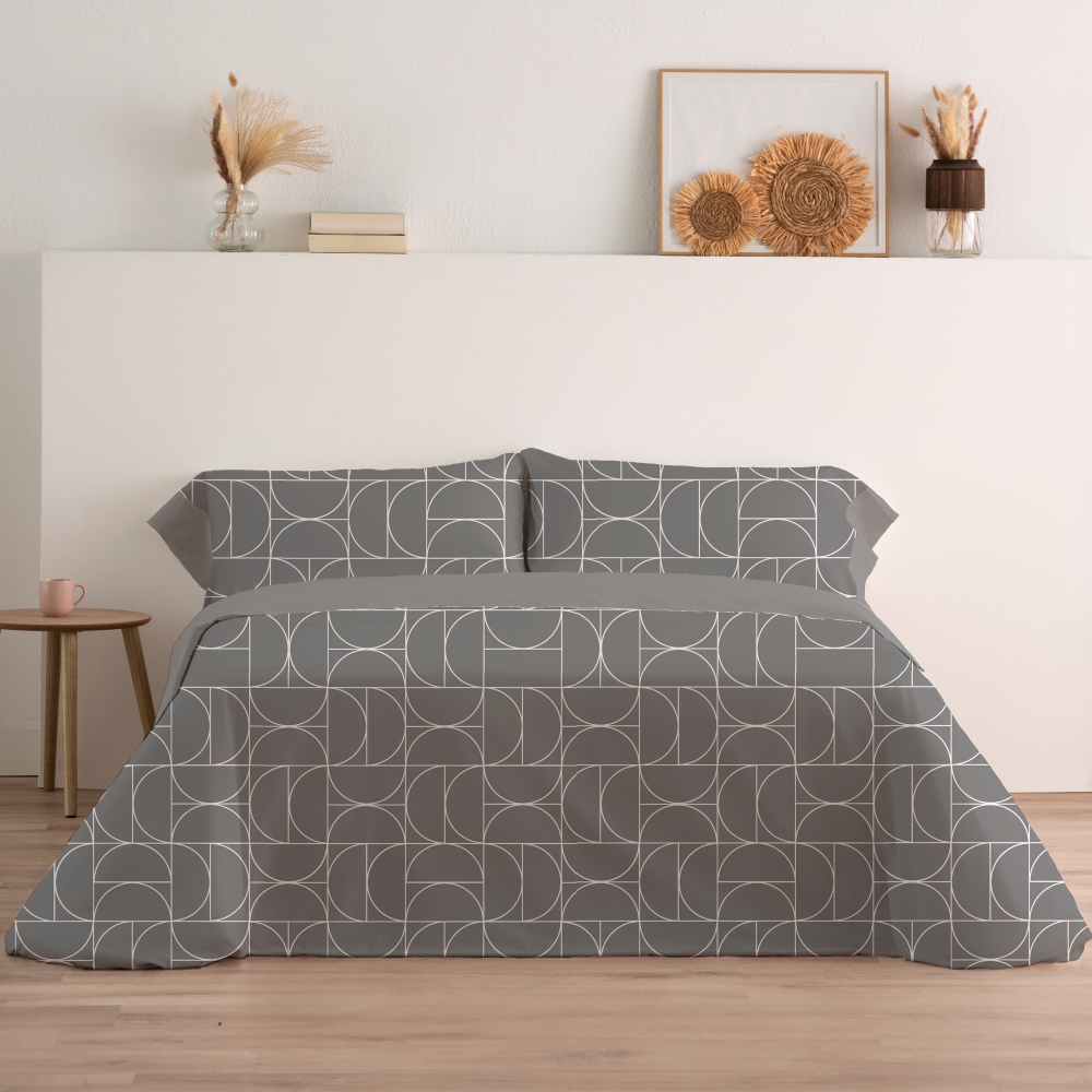 Carpe Diem Juego Sabanas Primavera Verano DEFORME Gris 50% Algodón Cama 90,105,135,150,160,180 Tratamiento Antibolitas
