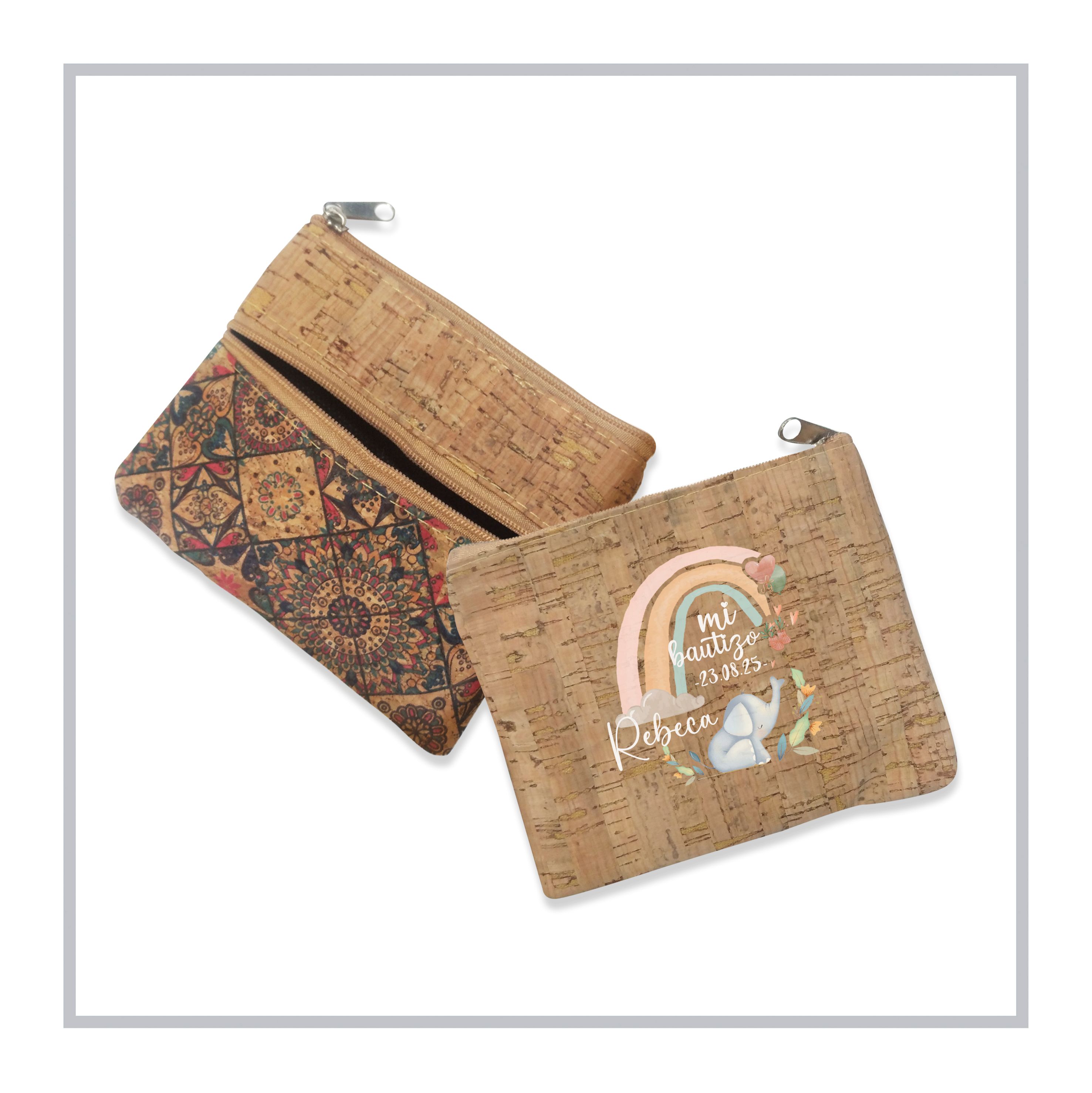 RegaloVip - Pack 1 a 24 Monedero Corcho, monedero sostenible, regalo para bodas, comuniones, personalizado, regalo original, handmade, regalos artesanales, regalos para bautizos, regalos originales y únicos.