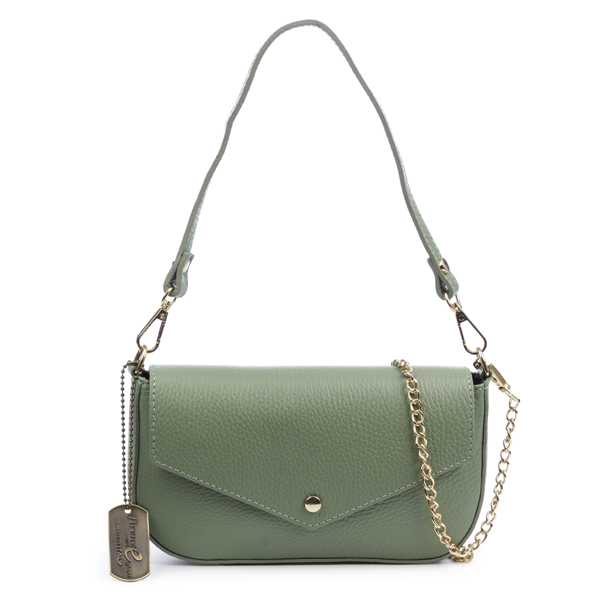 FIRENZE ARTEGIANI Bellizzi Bolso de hombro Mujer. Piel auténtica Dollaro Fabricado en Italia 22x5,5x12 Cm.