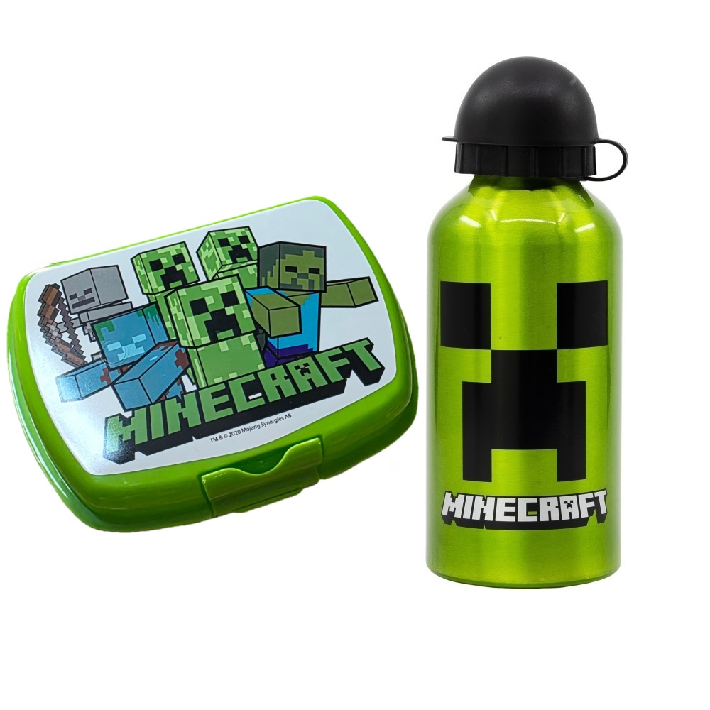 SANDWICHERA MINECRAFT,LONCHERA BOX PORTA MERIENDA FIAMBRERA,BOLSAS Y ESTUCHES PARA EL ALMUERZO,BOTELLA MINECRAFT,CM,FESPU