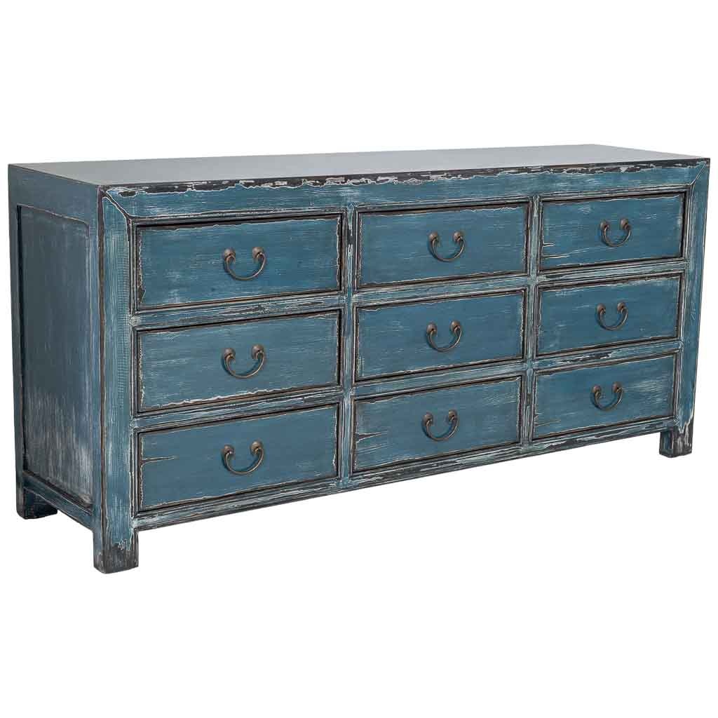 Wonderlust Deco - Aparador de madera azul 170x45x78h cm Azul 170x45x78h cm