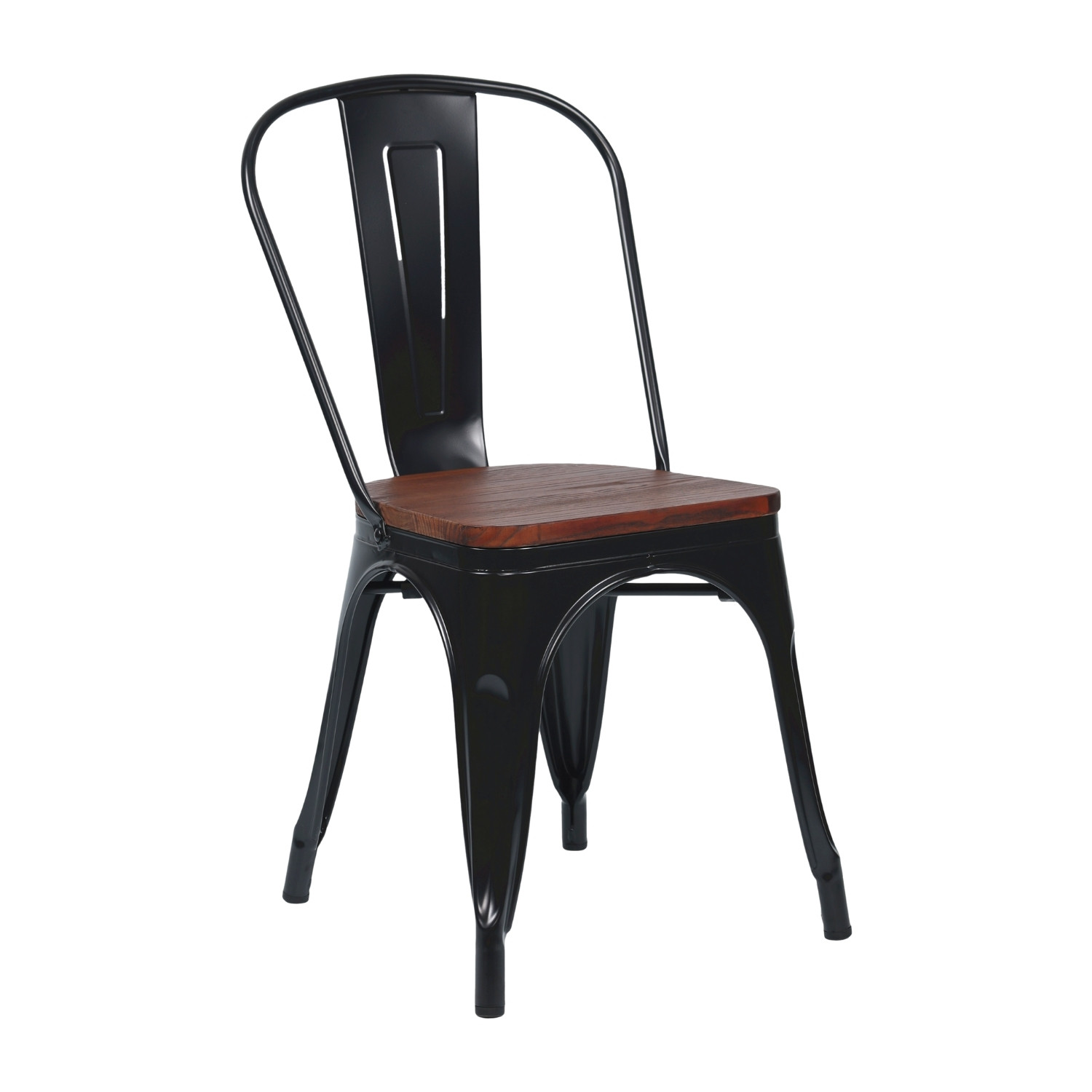 Silla Apilable Industrial de Acero y Madera 45x45x85cm Thinia Home