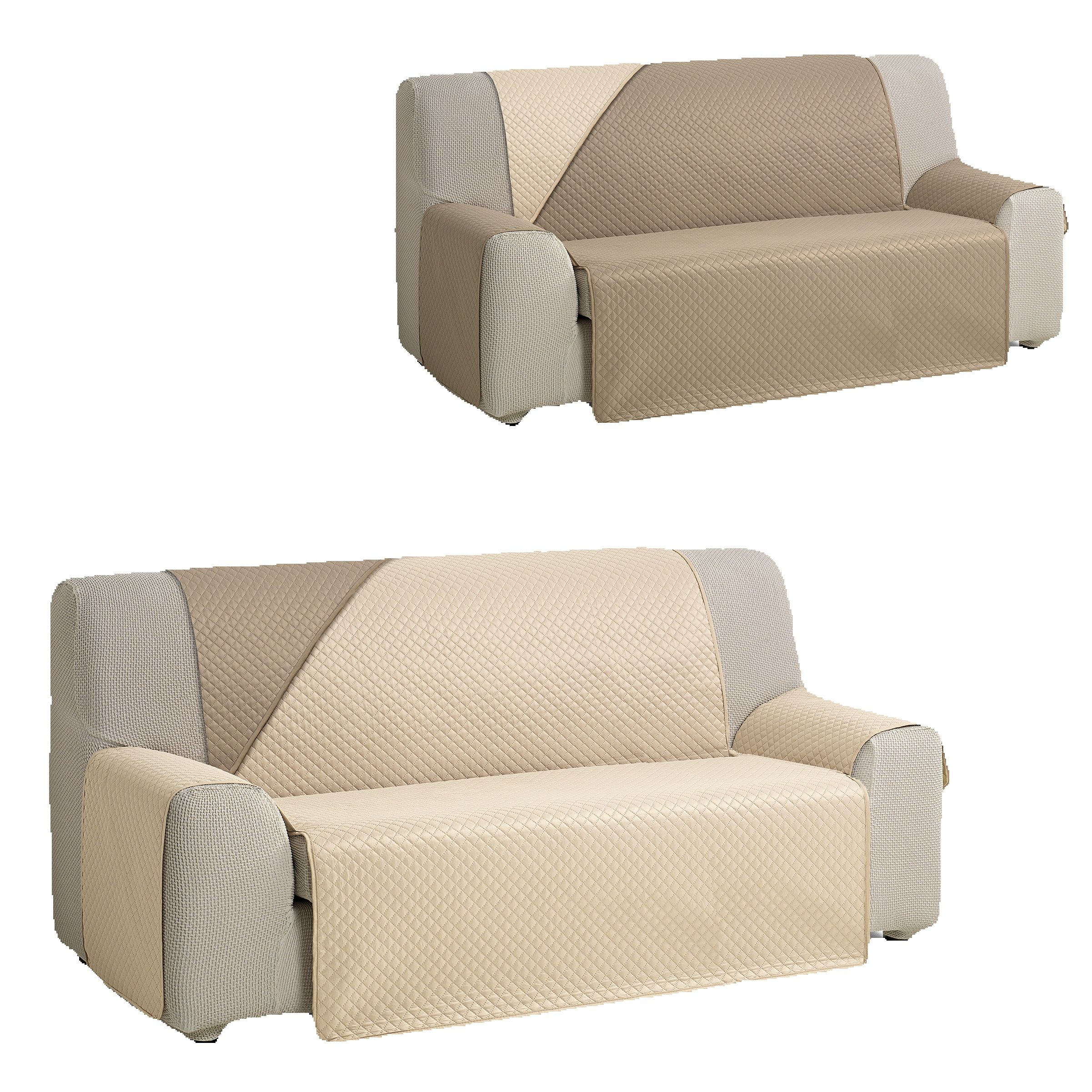 VALENTIA HOME Valentia Home - Funda Cubre Sofá Acolchada Reversible Rombo Bicolor para 1 a 4 Plazas - 13 Combinaciones de Colores
