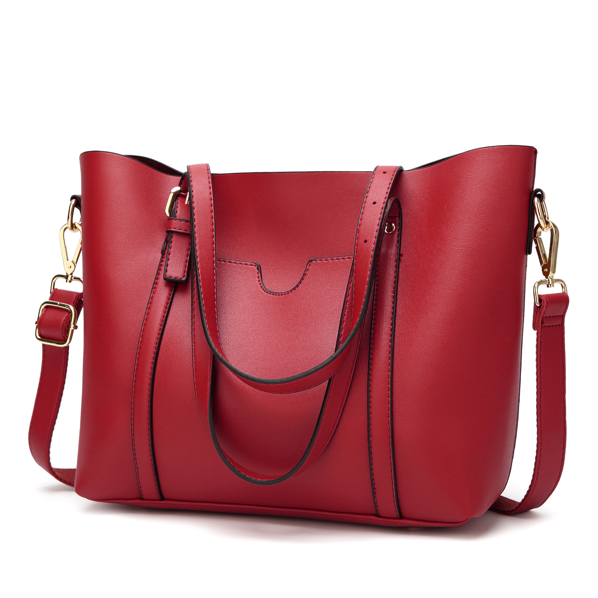 TK Bolsos Mujer Tote Grande De Hombro Bolsos Negro Piel Bandolera