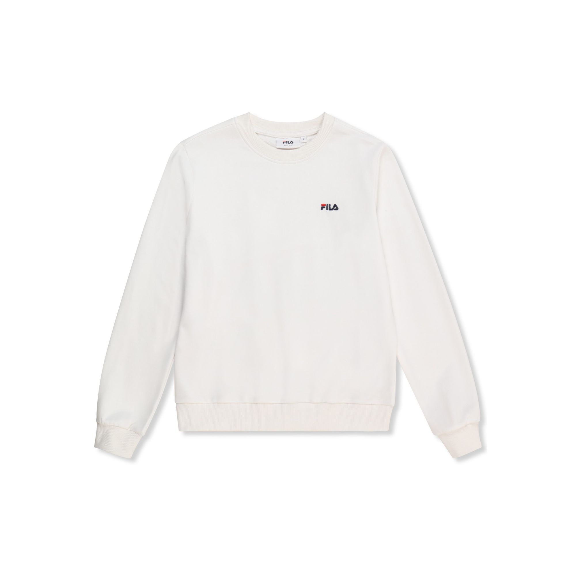 FILA | Sudaderas Mujer Cuello Redondo, Modelo Lierna Regular Crewneck Sweatshirt, Sudadera de Manga Larga en Felpa Francesa de Algodón y Poliéster con Logo Bordado
