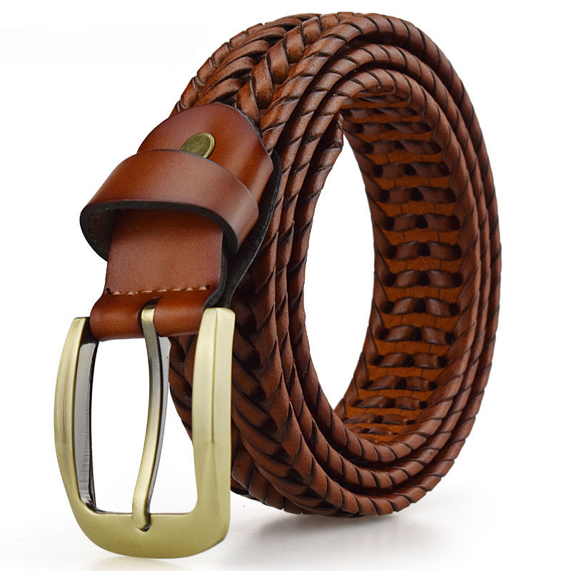 Cinturón trenzado para hombre, cinturón trenzado informal para hombre