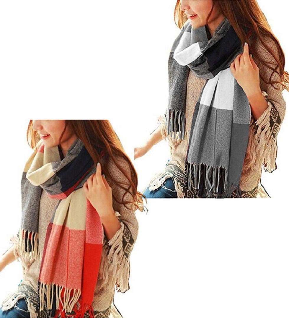 TK Girl Mujeres caliente Mantas Cozy Pashmina bufanda larga tartán enrejado mantón