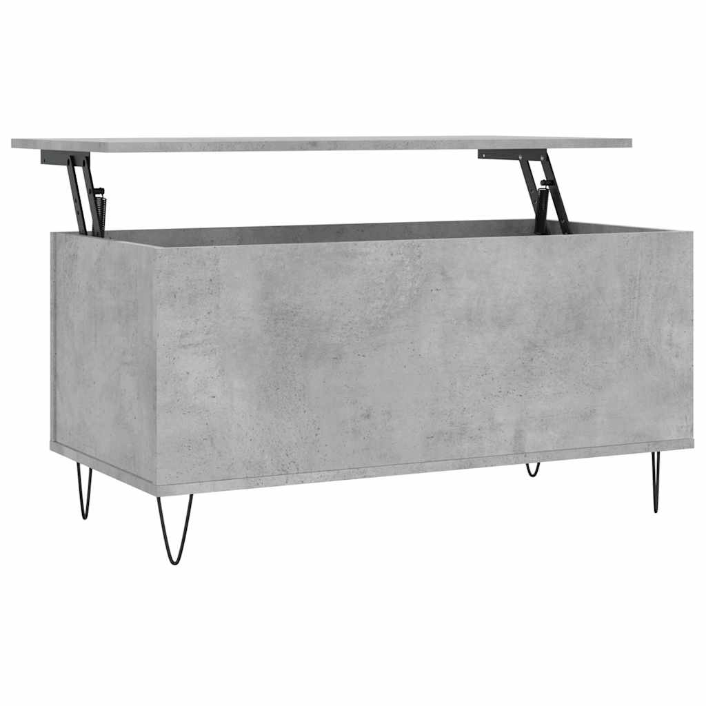 vidaXL Mesa de centro madera contrachapada gris hormigón 90x44,5x45 cm