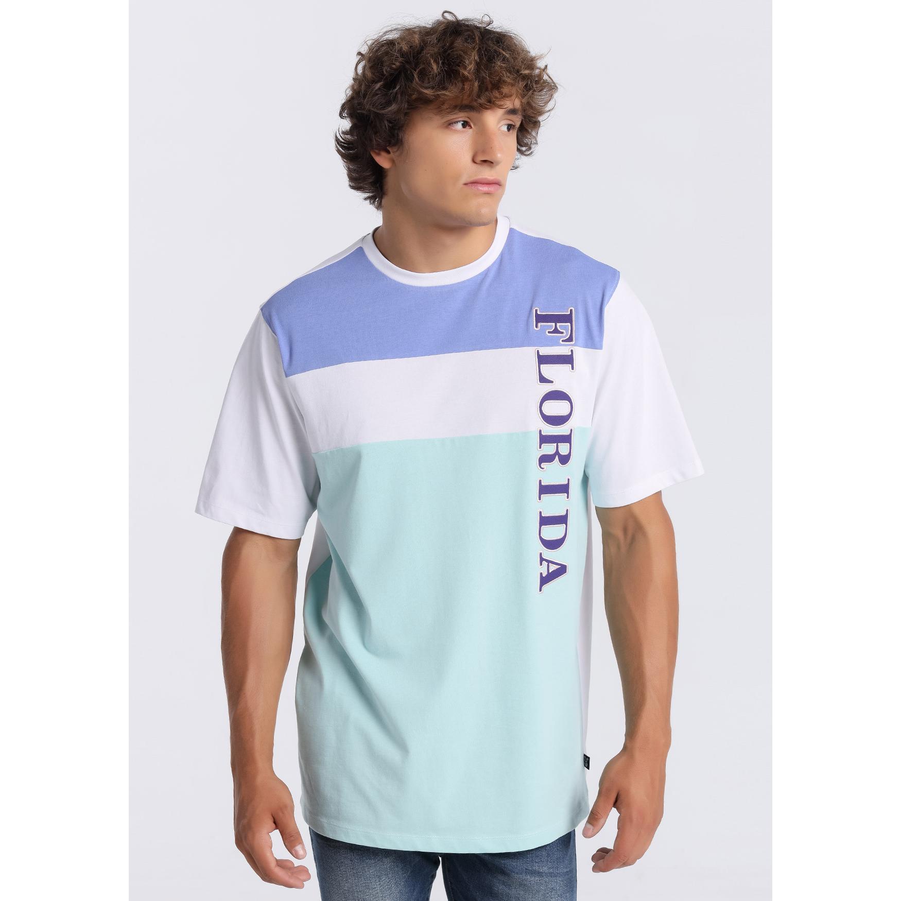 SIX VALVES - Camiseta manga corta cuello caja tricolor florida