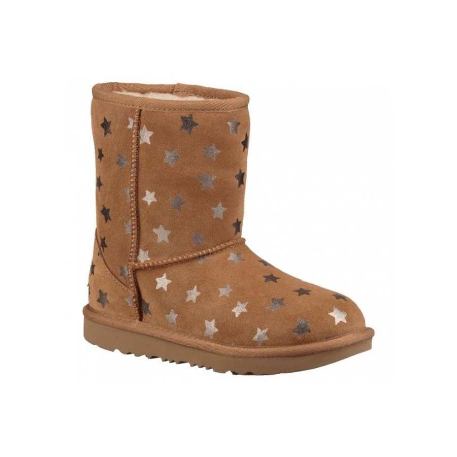 botas ugg classic short ii stars - marró