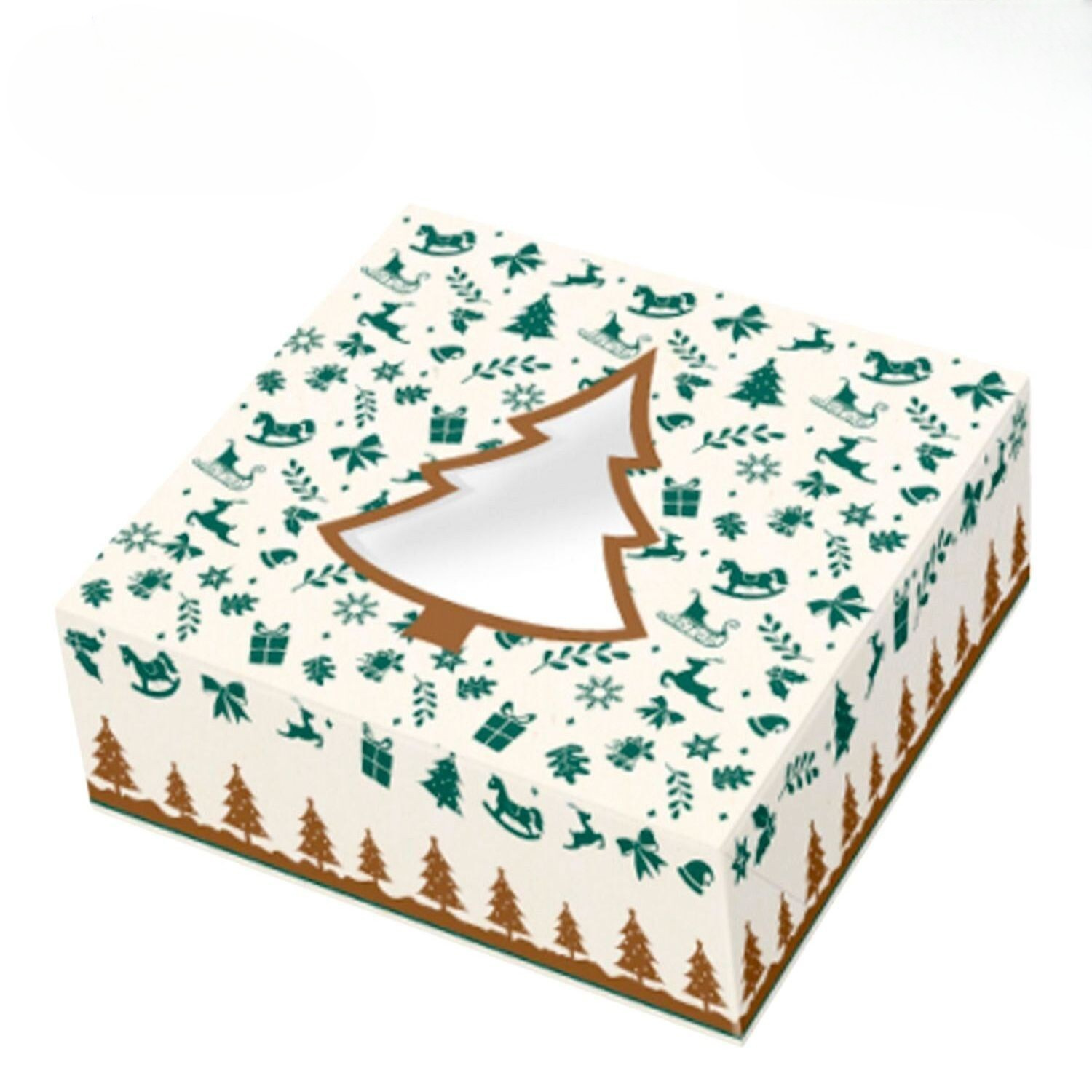 Cajas Para Tartas Arbol De Navidad - 24 X 7,5 Cm (5 Unidades)
