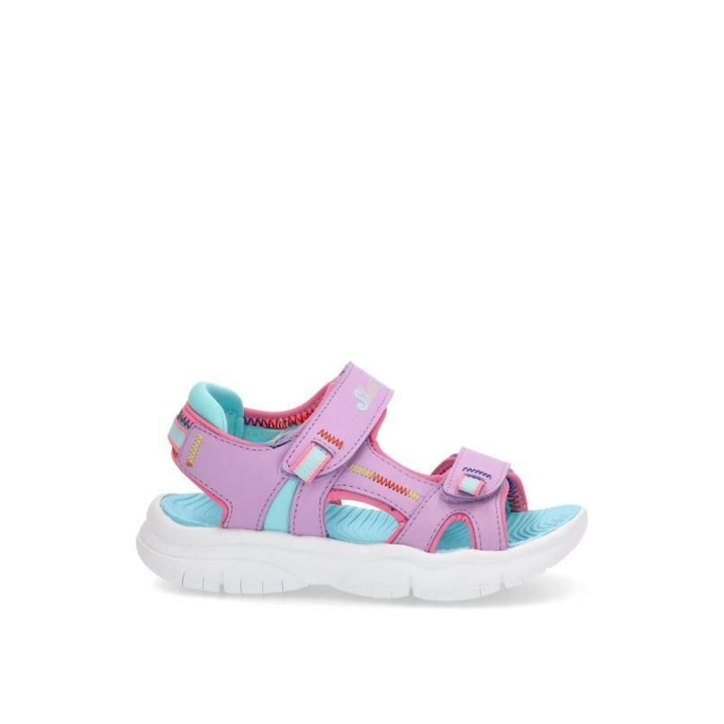 Sandalia Skechers - Niña - Suela Plana - Modelo 302984l - Color Lila