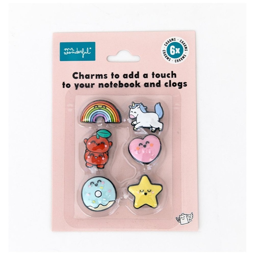 MR CHARMS ARCOIRIS UNICORNIO CORAZON ESTRELLA ROSQUILLA CEREZA MUNDO WONDER 15x1x8 Cms.