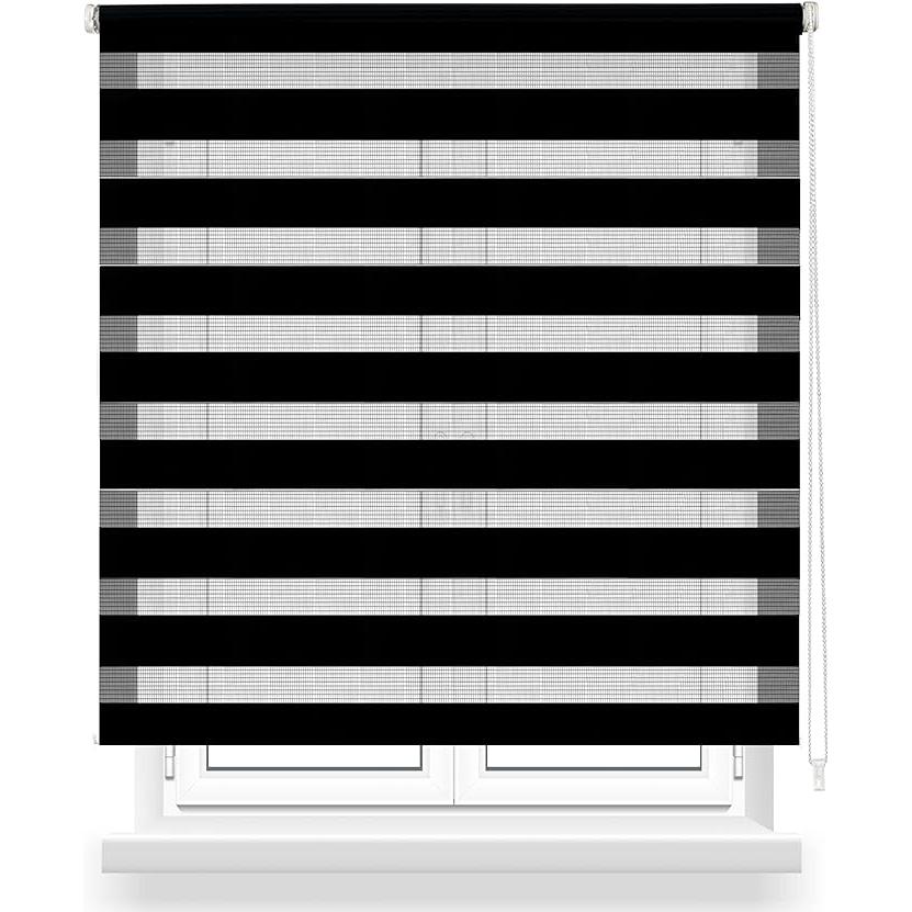 OsoNube-Estor Enrollable de Doble Capa Noche y Día, Fácil de Instalar, para Ventanas y Puertas, Translúcido y Opaco