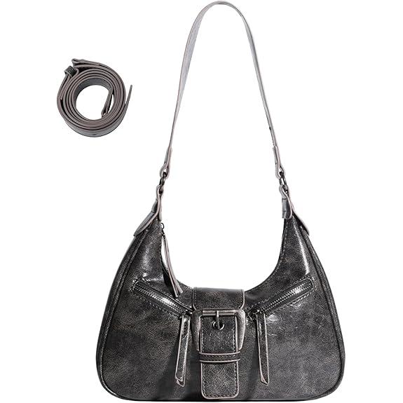 Bolso de hombro pequeño para mujer, estilo vintage, piel vegana, bolso de estilo único