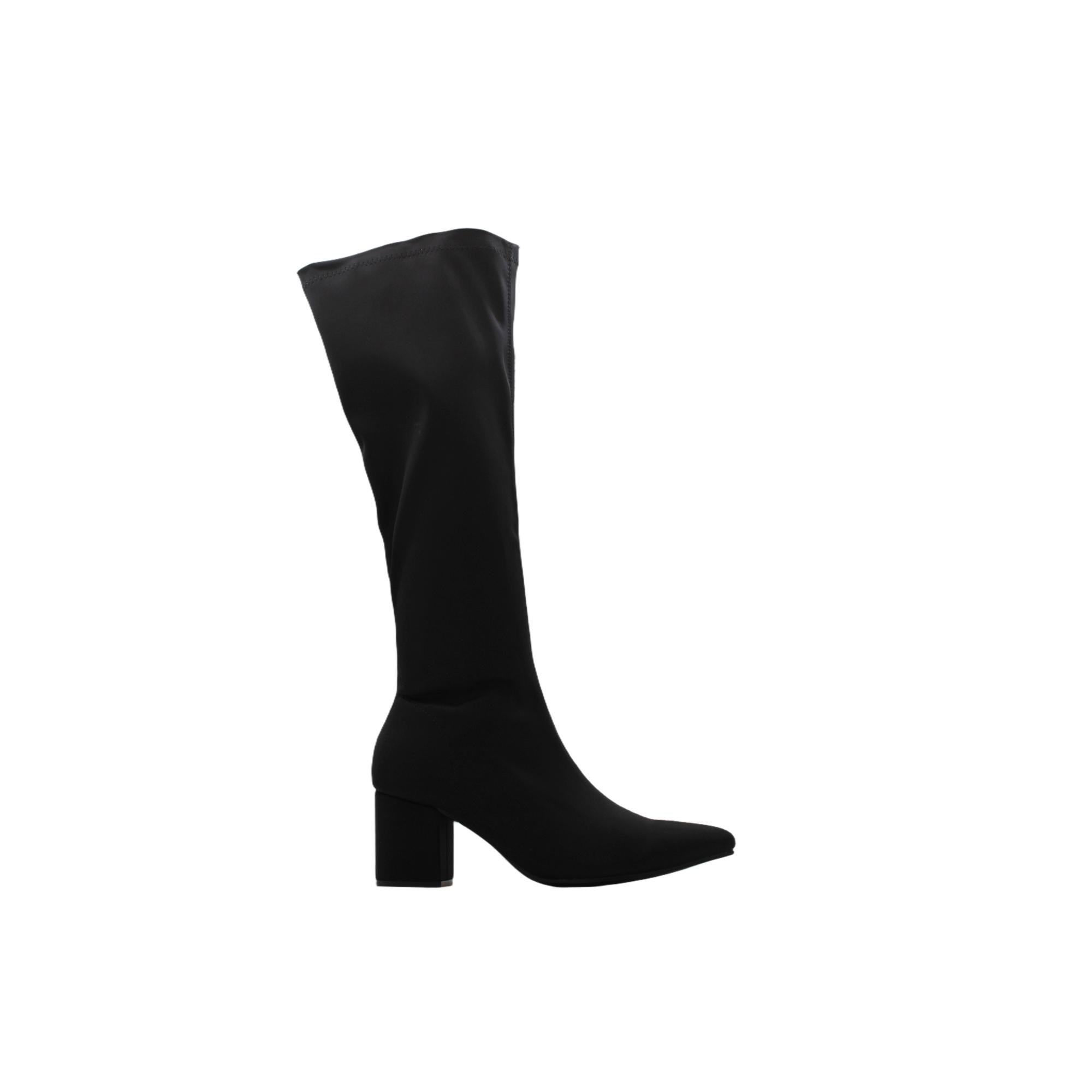 ETIKA 32018 Botas altas de tejido elástico, tacón bloque, cremallera, suela goma, para señora