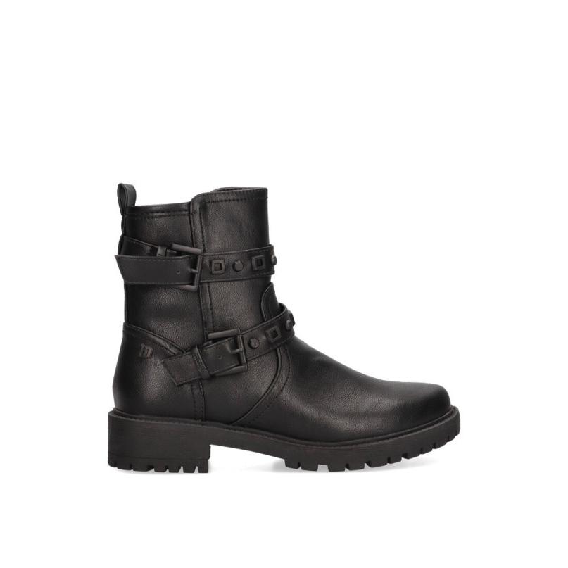 Botin Militar Mustang - Mujer - Suela Plana - Modelo 53218 - Color Negro