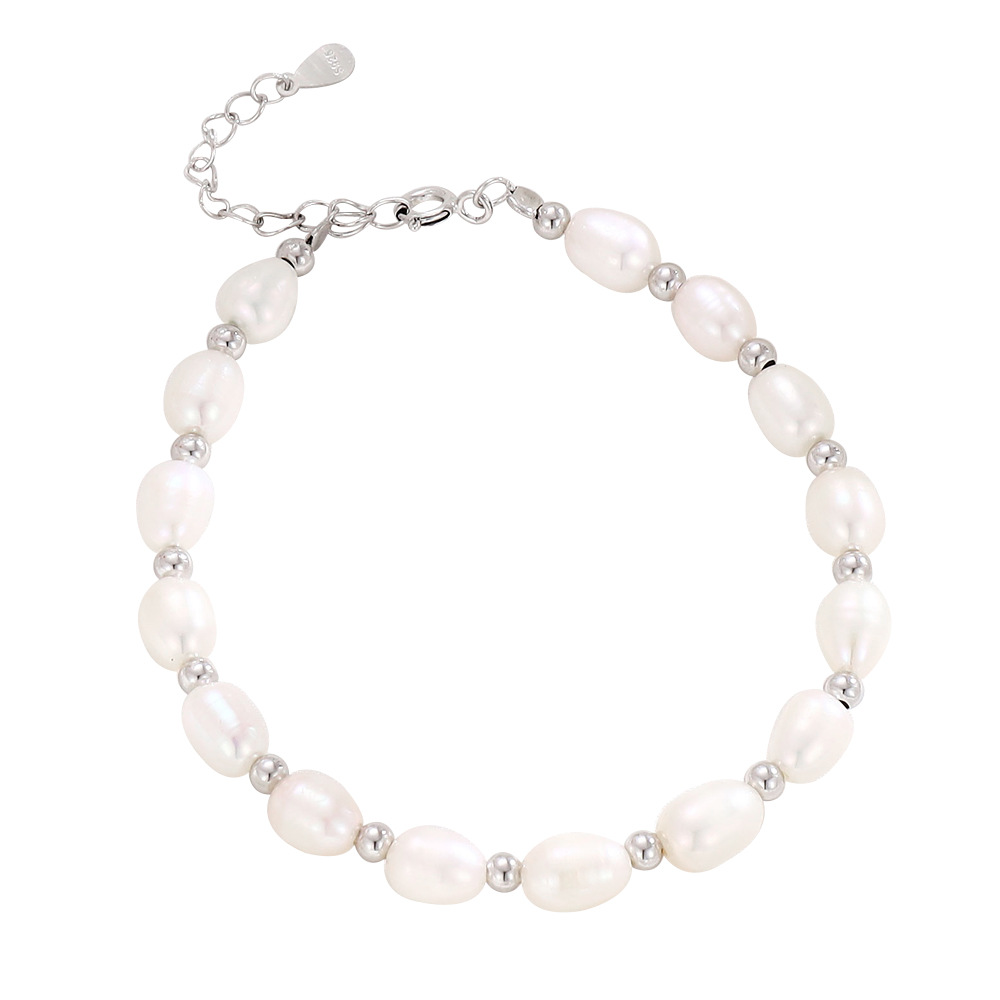 Pulsera de perlas de plata 925 para mujer, joyería fina hecha a mano para mujer - Elegante y sofisticada pulsera de perlas de plata 925 para mujer, joyería fina hecha a mano para agregar un toque de estilo a tus atuendos diarios o de ocasión especial