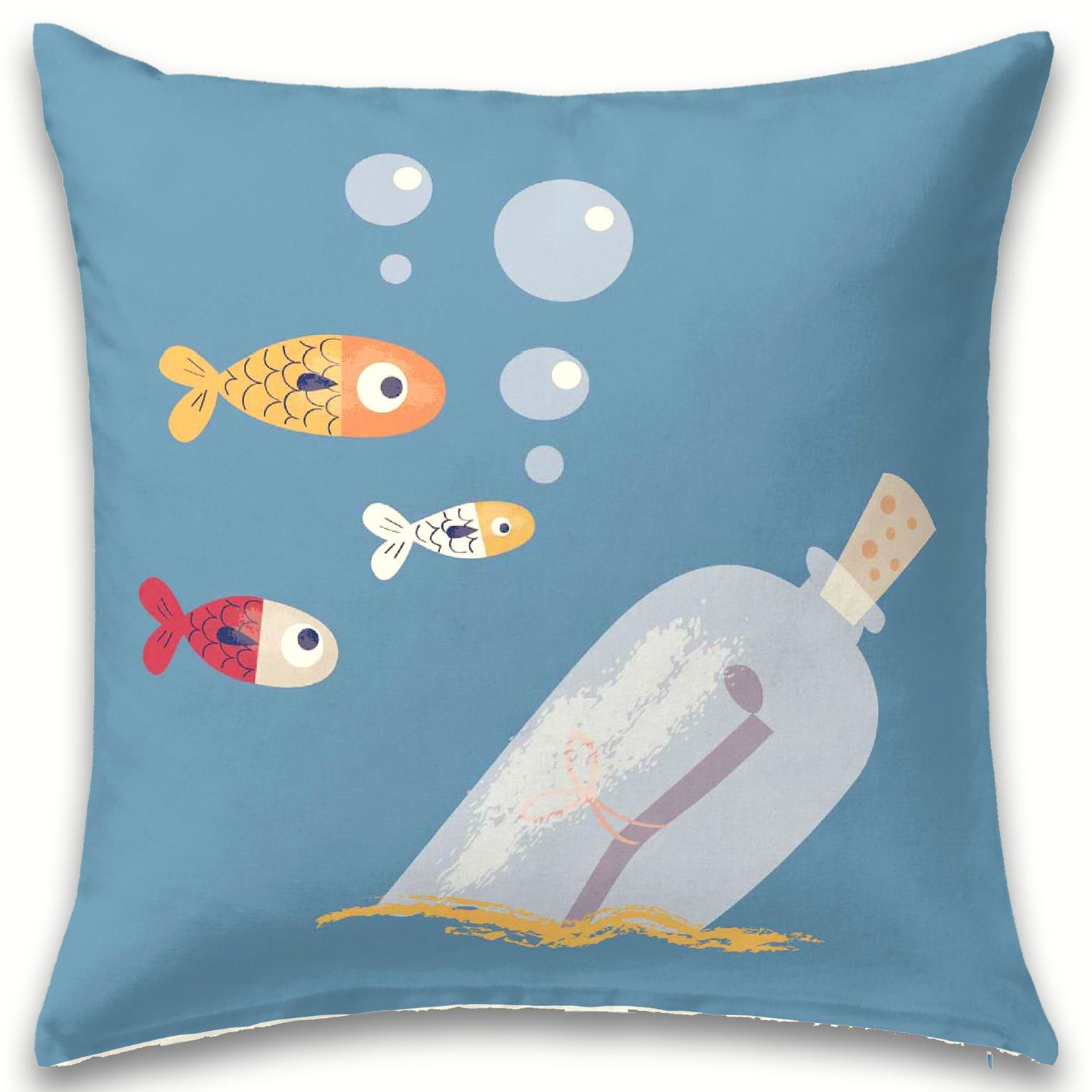 JVR - Cojin algodón modelo CRABBY - Tejido 100% Algodón - Estampado digital - Fabricado en España - Medidas 60x60