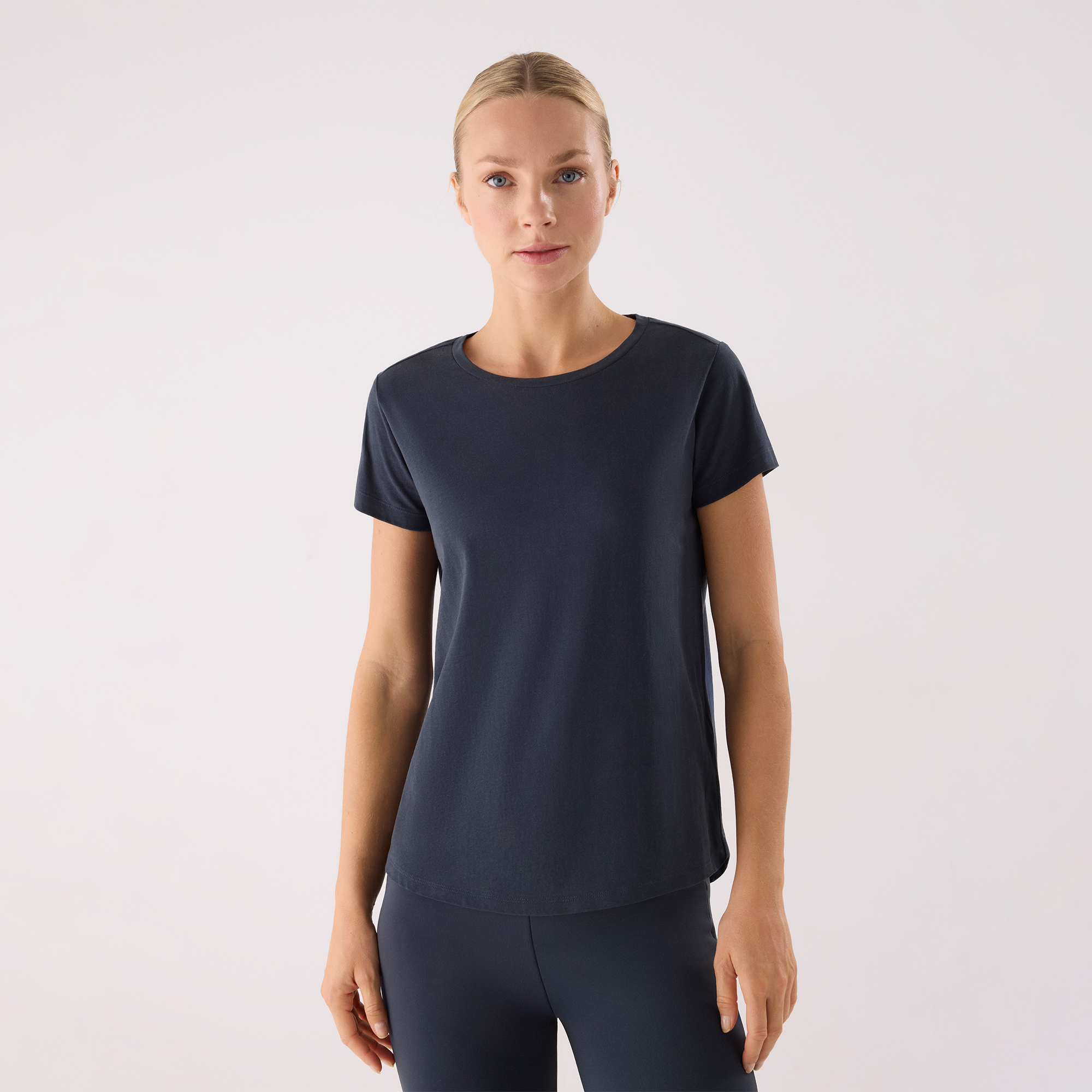 Ysabel Mora - Camiseta algodón básica estilo deportivo azul marino