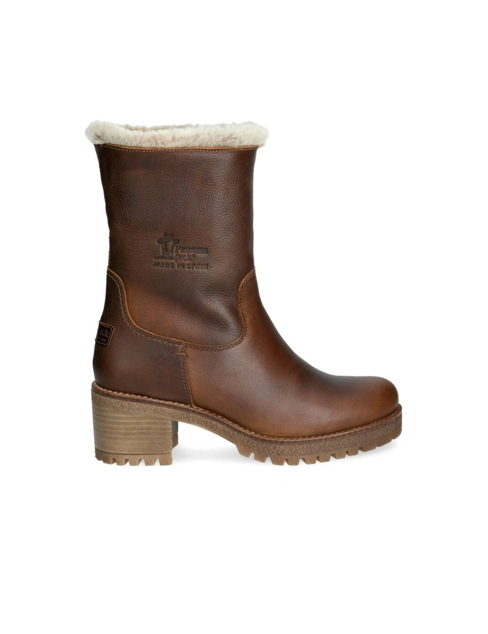 BOTA DE PIEL PARA MUJER CON TACÓN CUADRADO PANAMA JACK PIOLA B8