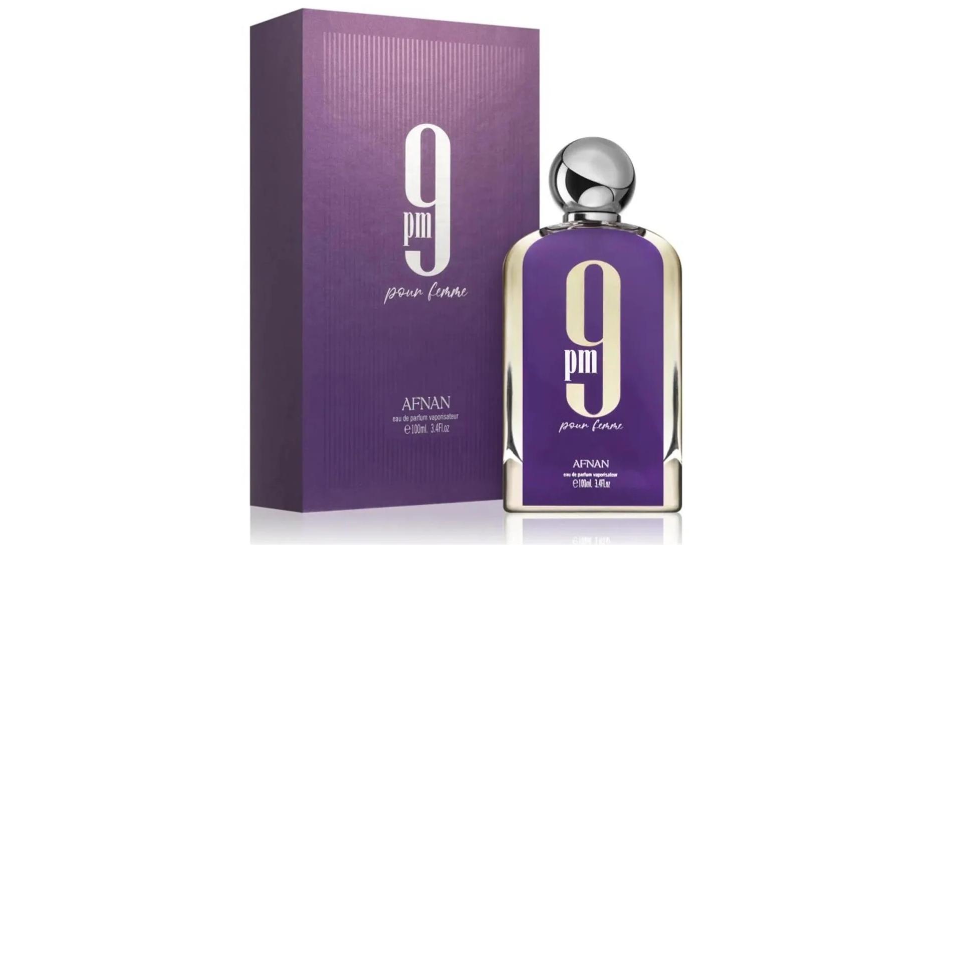 Afnan 9pm Pour Femme Eau de Perfume para Mujer, Fragancia Floral Amaderada, 100 ml